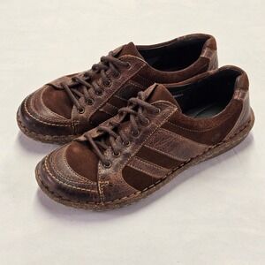 Born Melissa Brown Suede Leather Lace Up Casual Sneakers Women's Size 7.5